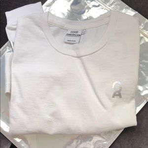 Good American White Long Sleeve Star Shirt